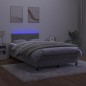 vidaXL Boxspringbett mit Matratze & LED Hellgrau 120x190 cm Samt vidaXL Boxspringbett mit Matratze & LED Hellgrau 120x190 cm Samt