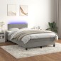 vidaXL Boxspringbett mit Matratze & LED Hellgrau 120x190 cm Samt vidaXL Boxspringbett mit Matratze & LED Hellgrau 120x190 cm Samt