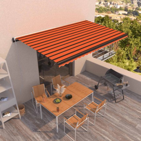 Gelenkarmmarkise Automatisch 500x350 cm Orange und Braun