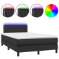 vidaXL Boxspringbett mit Matratze & LED Schwarz 120x190 cm Kunstleder vidaXL Boxspringbett mit Matratze & LED Schwarz 120x190 cm Kunstleder