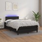 vidaXL Boxspringbett mit Matratze & LED Schwarz 120x190 cm Kunstleder vidaXL Boxspringbett mit Matratze & LED Schwarz 120x190 cm Kunstleder