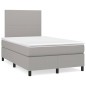 vidaXL Boxspringbett mit Matratze & LED Hellgrau 120x190 cm Stoff vidaXL Boxspringbett mit Matratze & LED Hellgrau 120x190 cm Stoff
