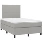 vidaXL Boxspringbett mit Matratze & LED Hellgrau 120x190 cm Stoff vidaXL Boxspringbett mit Matratze & LED Hellgrau 120x190 cm Stoff