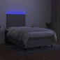 vidaXL Boxspringbett mit Matratze & LED Hellgrau 120x190 cm Stoff vidaXL Boxspringbett mit Matratze & LED Hellgrau 120x190 cm Stoff
