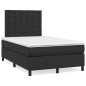 vidaXL Boxspringbett mit Matratze & LED Schwarz 120x190 cm Kunstleder vidaXL Boxspringbett mit Matratze & LED Schwarz 120x190 cm Kunstleder