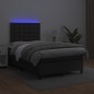 vidaXL Boxspringbett mit Matratze & LED Schwarz 120x190 cm Kunstleder vidaXL Boxspringbett mit Matratze & LED Schwarz 120x190 cm Kunstleder