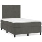 vidaXL Boxspringbett mit Matratze & LED Dunkelgrau 120x190 cm Samt vidaXL Boxspringbett mit Matratze & LED Dunkelgrau 120x190 cm Samt