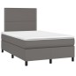 vidaXL Boxspringbett mit Matratze & LED Grau 120x190 cm Kunstleder vidaXL Boxspringbett mit Matratze & LED Grau 120x190 cm Kunstleder