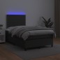 vidaXL Boxspringbett mit Matratze & LED Schwarz 120x190 cm Kunstleder vidaXL Boxspringbett mit Matratze & LED Schwarz 120x190 cm Kunstleder
