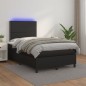 vidaXL Boxspringbett mit Matratze & LED Schwarz 120x190 cm Kunstleder vidaXL Boxspringbett mit Matratze & LED Schwarz 120x190 cm Kunstleder