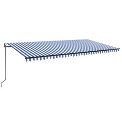 vidaXL Automatische Markise mit LED & Windsensor 600x350 Blau und Weiß