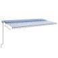 vidaXL Automatische Markise mit LED & Windsensor 600x350 Blau und Weiß vidaXL Automatische Markise mit LED & Windsensor 600x350 Blau und Weiß