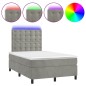 vidaXL Boxspringbett mit Matratze & LED Hellgrau 120x190 cm Samt vidaXL Boxspringbett mit Matratze & LED Hellgrau 120x190 cm Samt