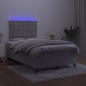 vidaXL Boxspringbett mit Matratze & LED Hellgrau 120x190 cm Samt vidaXL Boxspringbett mit Matratze & LED Hellgrau 120x190 cm Samt