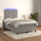 vidaXL Boxspringbett mit Matratze & LED Hellgrau 120x190 cm Samt vidaXL Boxspringbett mit Matratze & LED Hellgrau 120x190 cm Samt