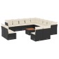 vidaXL 14-tlg. Garten-Sofagarnitur mit Kissen Schwarz Poly Rattan vidaXL 14-tlg. Garten-Sofagarnitur mit Kissen Schwarz Poly Rattan