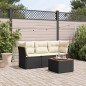 vidaXL 4-tlg. Garten-Sofagarnitur mit Kissen Schwarz Poly Rattan vidaXL 4-tlg. Garten-Sofagarnitur mit Kissen Schwarz Poly Rattan