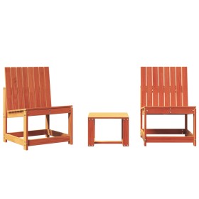 vidaXL 3-tlg. Garten-Lounge-Set Wachsbraun Massivholz Kiefer