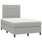vidaXL Boxspringbett mit Matratze & LED Hellgrau 120x190 cm Stoff vidaXL Boxspringbett mit Matratze & LED Hellgrau 120x190 cm Stoff