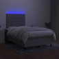 vidaXL Boxspringbett mit Matratze & LED Hellgrau 120x190 cm Stoff vidaXL Boxspringbett mit Matratze & LED Hellgrau 120x190 cm Stoff