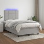 vidaXL Boxspringbett mit Matratze & LED Hellgrau 120x190 cm Stoff vidaXL Boxspringbett mit Matratze & LED Hellgrau 120x190 cm Stoff
