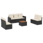 vidaXL 8-tlg. Garten-Sofagarnitur mit Kissen Schwarz Poly Rattan vidaXL 8-tlg. Garten-Sofagarnitur mit Kissen Schwarz Poly Rattan