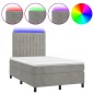 vidaXL Boxspringbett mit Matratze & LED Hellgrau 120x190 cm Samt vidaXL Boxspringbett mit Matratze & LED Hellgrau 120x190 cm Samt