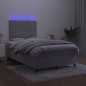 vidaXL Boxspringbett mit Matratze & LED Hellgrau 120x190 cm Samt vidaXL Boxspringbett mit Matratze & LED Hellgrau 120x190 cm Samt