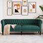 vidaXL Chesterfield-Sofa 3-Sitzer Dunkelgrün Stoff vidaXL Chesterfield-Sofa 3-Sitzer Dunkelgrün Stoff