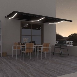 Automatische Markise mit LED & Windsensor 600x350 cm Anthrazit