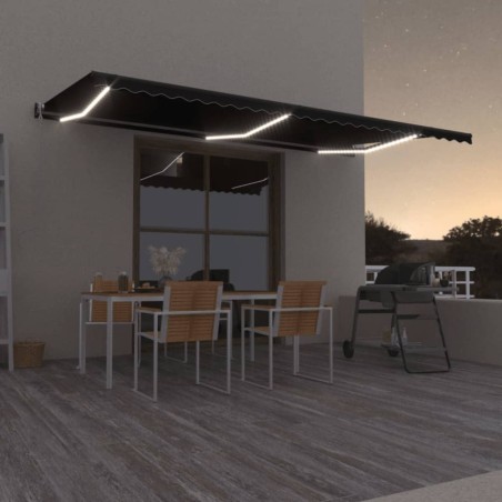 Automatische Markise mit LED & Windsensor 600x350 cm Anthrazit