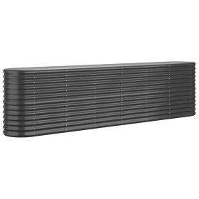 vidaXL Hochbeet Pulverbeschichteter Stahl 260x40x68 cm Anthrazit