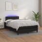 vidaXL Boxspringbett mit Matratze & LED Schwarz 120x190 cm Kunstleder vidaXL Boxspringbett mit Matratze & LED Schwarz 120x190 cm Kunstleder