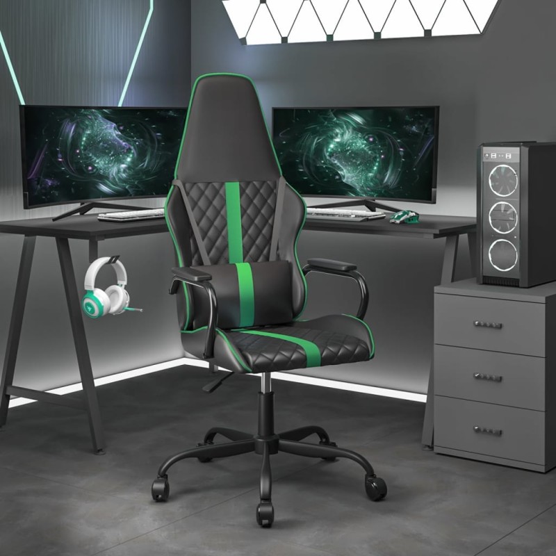 vidaXL Gaming-Stuhl Schwarz und Grün Kunstleder vidaXL Gaming-Stuhl Schwarz und Grün Kunstleder