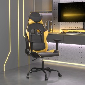 vidaXL Gaming-Stuhl Schwarz und Golden Kunstleder