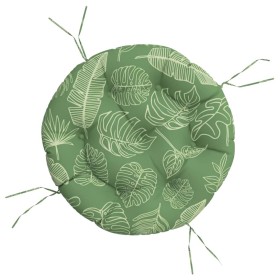 vidaXL Kissen Rund Blattmuster Ø 60x11 cm Oxford-Gewebe