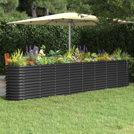 vidaXL Hochbeet Pulverbeschichteter Stahl 332x40x68 cm Anthrazit