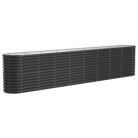 vidaXL Hochbeet Pulverbeschichteter Stahl 332x40x68 cm Anthrazit