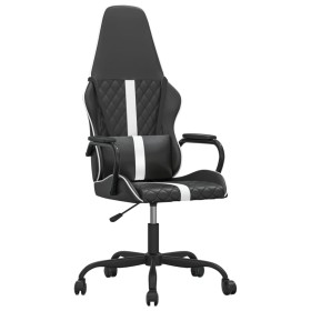 vidaXL Gaming-Stuhl mit Massagefunktion Weiß und Schwarz Kunstleder
