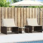 vidaXL Sonnenliegen 2 Stk. mit Tisch Braun Poly Rattan vidaXL Sonnenliegen 2 Stk. mit Tisch Braun Poly Rattan
