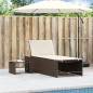 vidaXL Sonnenliegen 2 Stk. mit Tisch Braun Poly Rattan vidaXL Sonnenliegen 2 Stk. mit Tisch Braun Poly Rattan