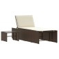 vidaXL Sonnenliegen 2 Stk. mit Tisch Braun Poly Rattan vidaXL Sonnenliegen 2 Stk. mit Tisch Braun Poly Rattan