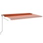 Automatische Markise mit LED & Windsensor 500x350 Orange/Braun Automatische Markise mit LED & Windsensor 500x350 Orange/Braun