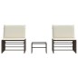 vidaXL Sonnenliegen 2 Stk. mit Tisch Braun Poly Rattan vidaXL Sonnenliegen 2 Stk. mit Tisch Braun Poly Rattan