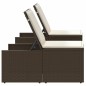 vidaXL Sonnenliegen 2 Stk. mit Tisch Braun Poly Rattan vidaXL Sonnenliegen 2 Stk. mit Tisch Braun Poly Rattan