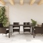 vidaXL Gartentisch mit Glasplatte Braun 150x90x75 cm Poly Rattan vidaXL Gartentisch mit Glasplatte Braun 150x90x75 cm Poly Rattan