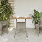 vidaXL Gartentisch mit Akazienholz-Platte Grau 80x80x75 cm Poly Rattan vidaXL Gartentisch mit Akazienholz-Platte Grau 80x80x75 cm Poly Rattan