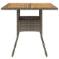 vidaXL Gartentisch mit Akazienholz-Platte Grau 80x80x75 cm Poly Rattan vidaXL Gartentisch mit Akazienholz-Platte Grau 80x80x75 cm Poly Rattan