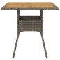 vidaXL Gartentisch mit Akazienholz-Platte Grau 80x80x75 cm Poly Rattan vidaXL Gartentisch mit Akazienholz-Platte Grau 80x80x75 cm Poly Rattan