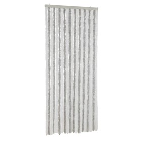 vidaXL Fliegenvorhang Hellgrau und Weiß 56x185 cm Chenille